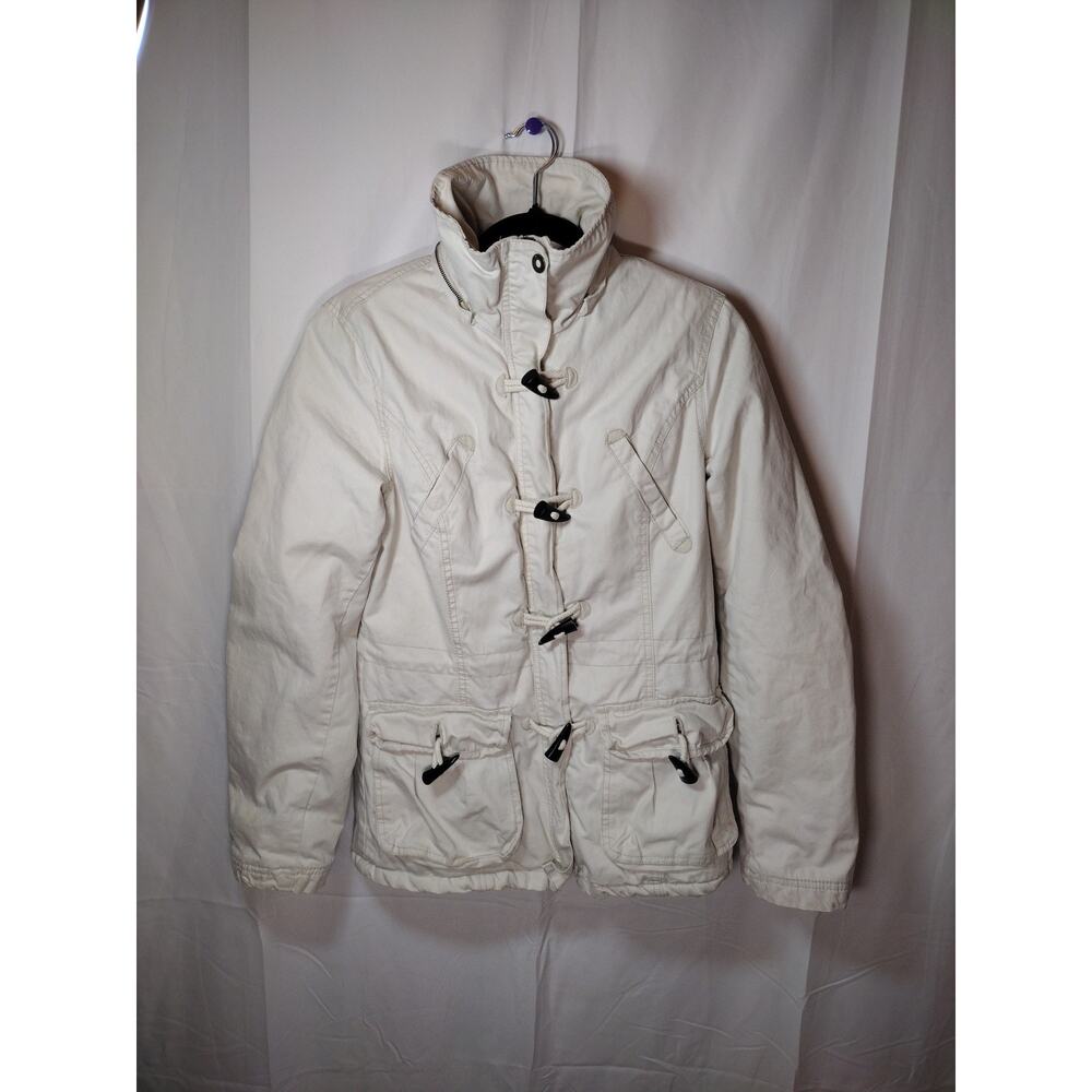 Sherpa Lined White Tie Closure Cozy Winter Coat Womens 4 H&M
